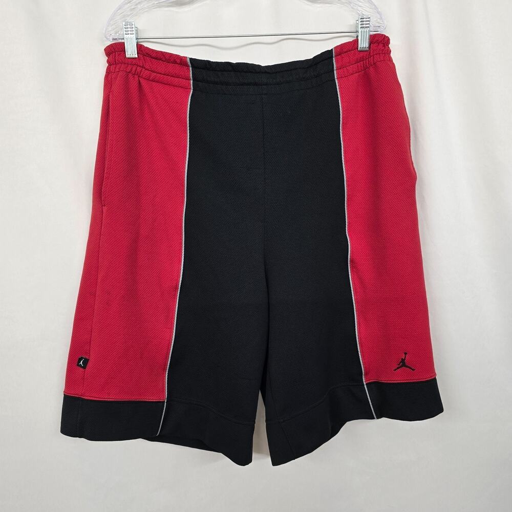 Vintage Jordan Shorts Men's M Red Black Basketball Mesh Baggy Jumpman Y2K